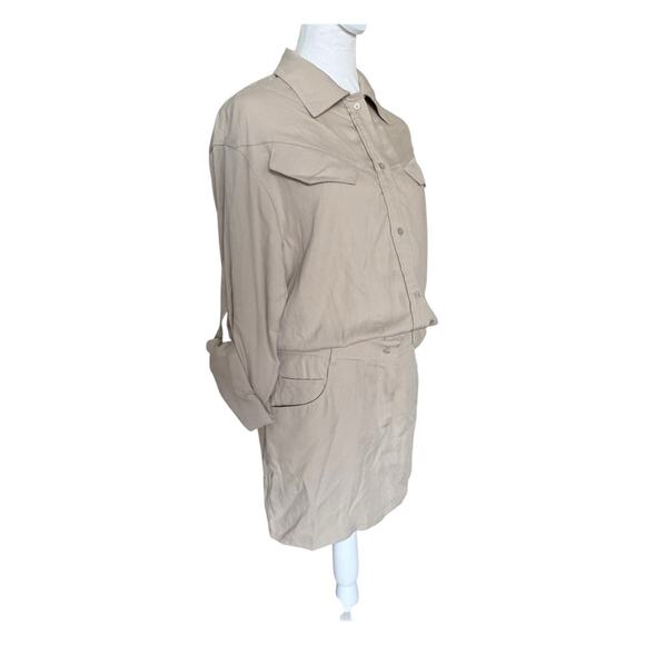 Federica Tosi Lyocell Tencel Mini Dress Safari Utility Shirt Sz 40 M/L Us 8 - Picture 3 of 13